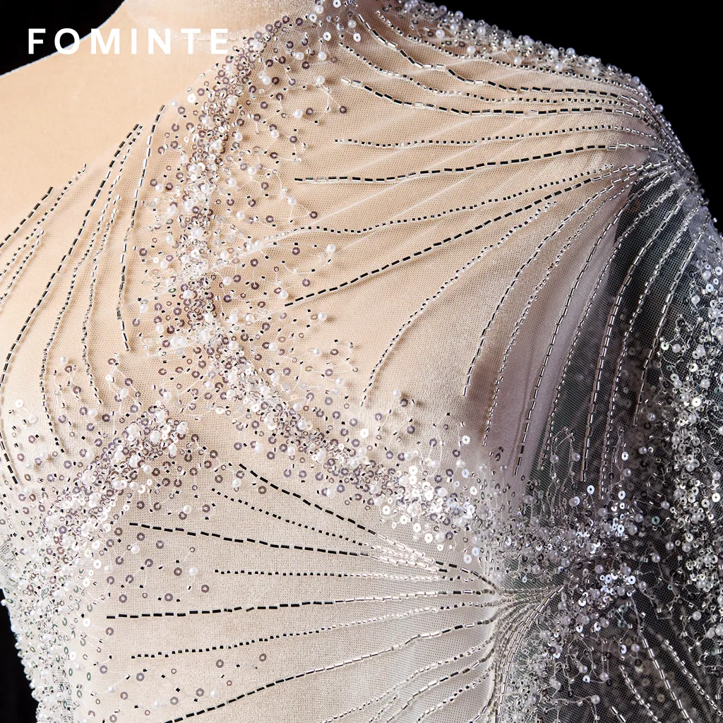 FT25-067 Glamorous Art Deco Beaded Lace for Great Gatsby Wedding Gowns wholesale