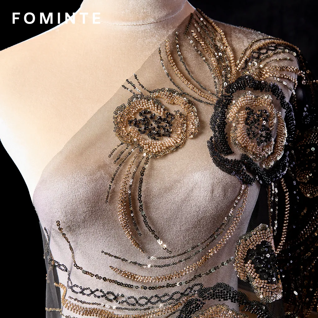 FT25-071: Glamorous Sunburst Floral Beaded Lace for Red Carpet Gowns wholesale