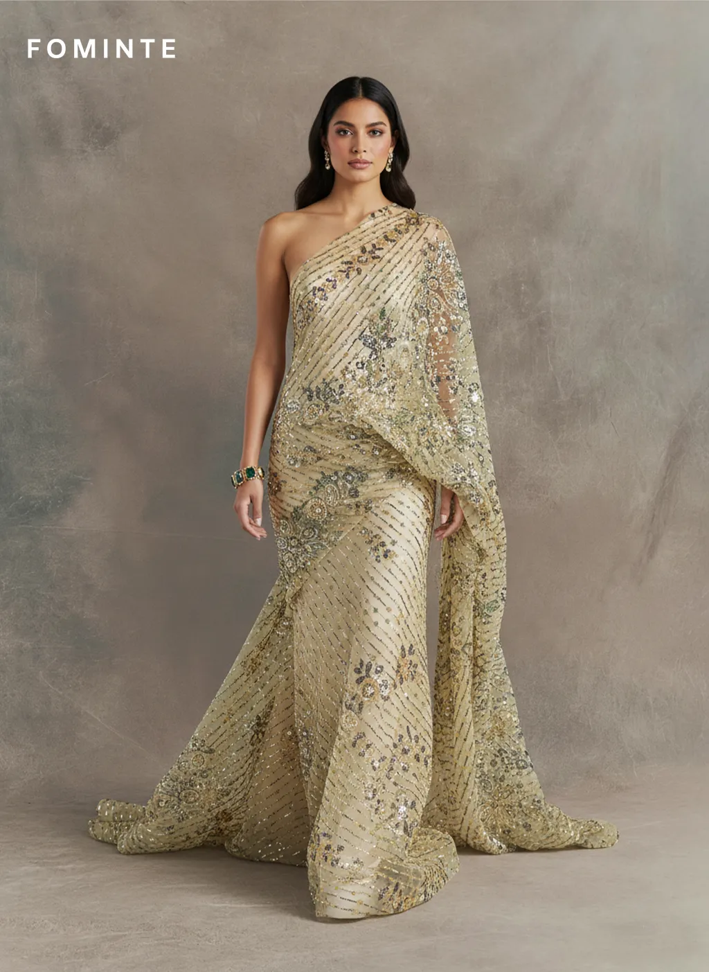 FT25-082: Regal Art Deco Medallion Beaded Fabric for Luxury Caftans and Gowns wholesale