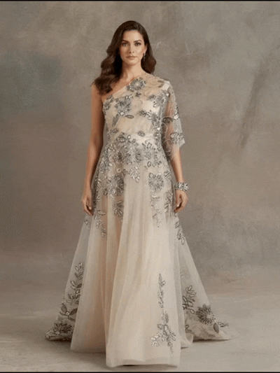 FT25-097: Regal Baroque Scroll Fabric with Cord Embroidery and Beading