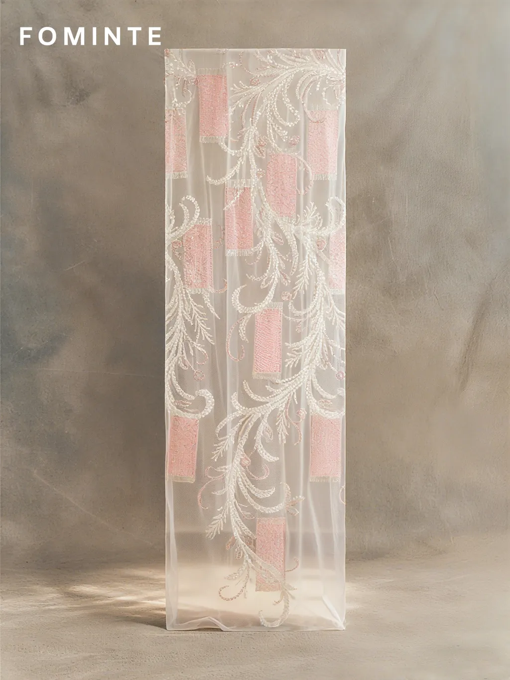 FT25-104: Art Nouveau Inspired Bugle Bead & Sequin Fabric for Couture Gowns wholesale