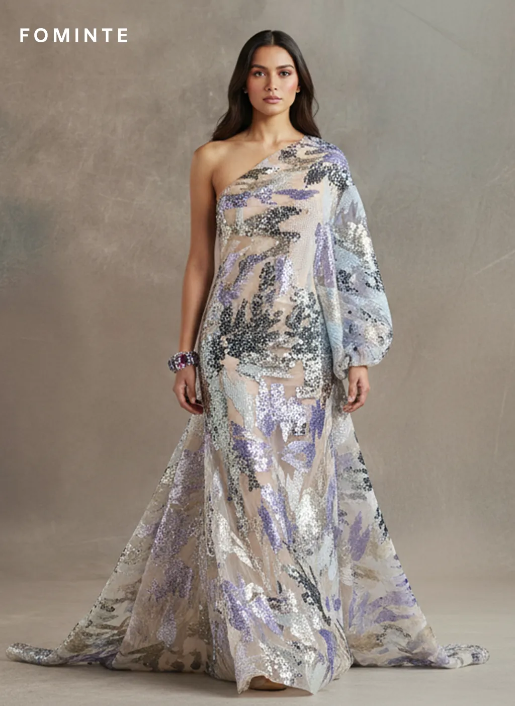 FT25-119: Artistic Abstract Beaded and Sequin Fabric with Textured Embroidery wholesale