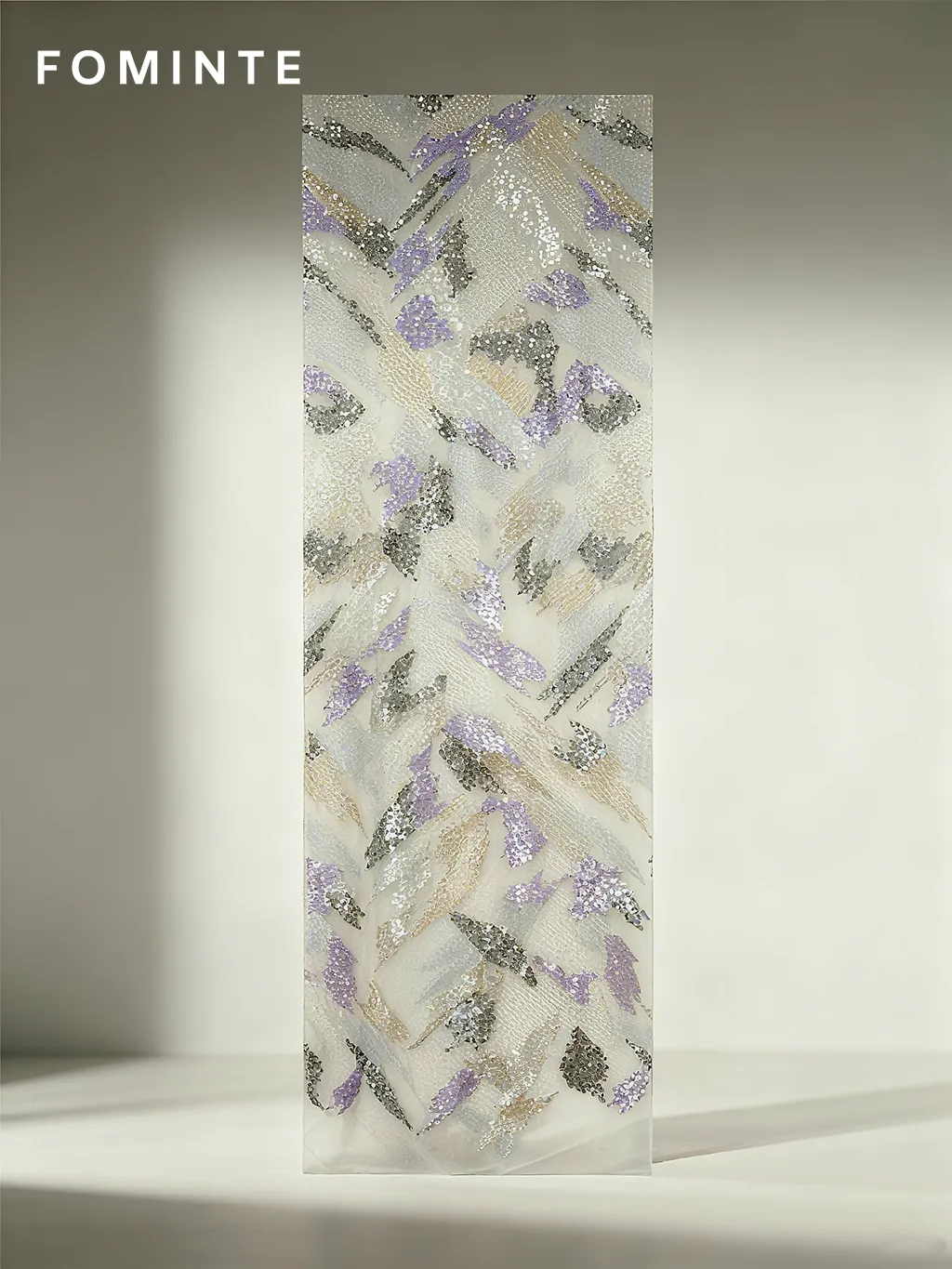 FT25-119: Artistic Abstract Beaded and Sequin Fabric with Textured Embroidery wholesale