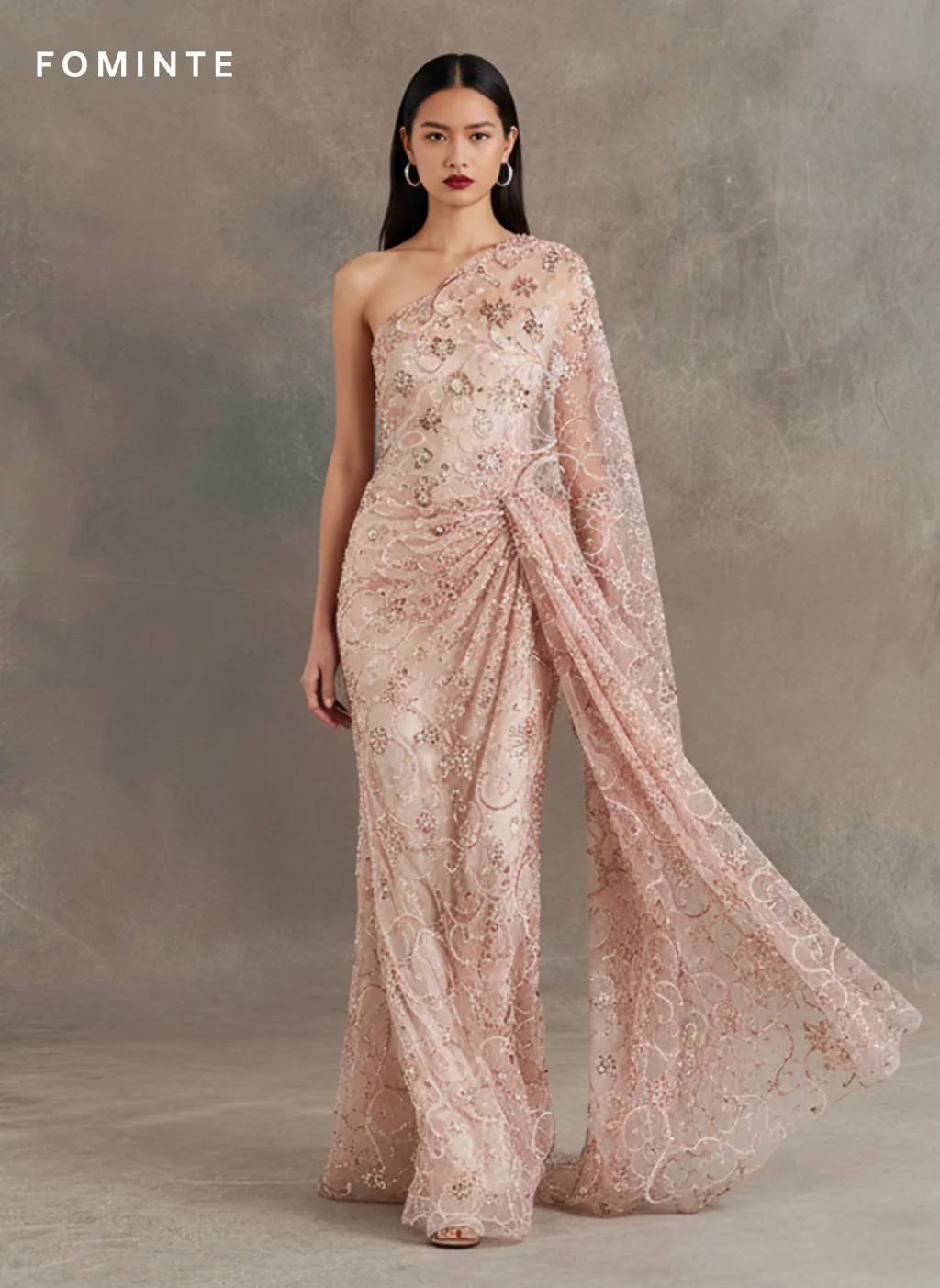 FT25-120: Ornate Baroque Scroll & Starburst Beaded Lace for Couture Gowns wholesale