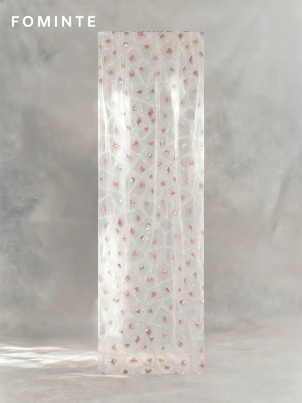 FT25-121 Modern Geometric Lattice Beaded Fabric for Couture Gowns wholesale