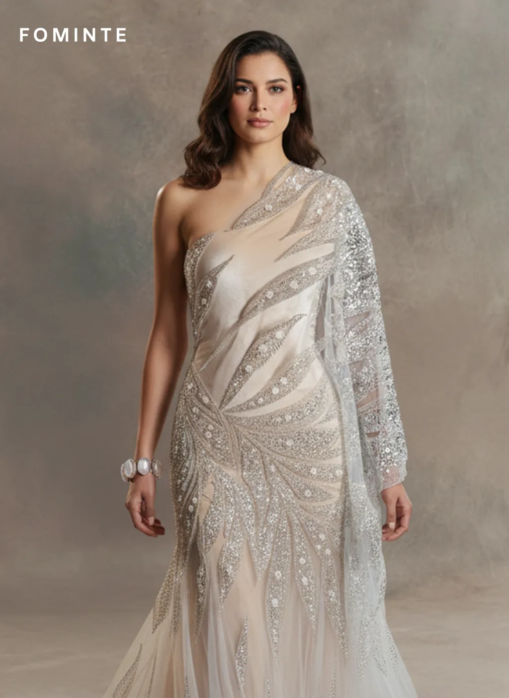 FT25-132: Opulent Cascading Beadwork Lace for Couture Bridal & Red Carpet Gowns wholesale