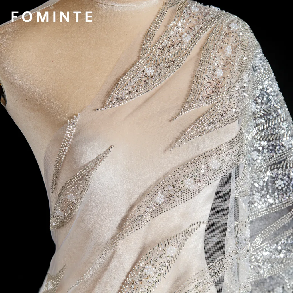 FT25-132: Opulent Cascading Beadwork Lace for Couture Bridal & Red Carpet Gowns wholesale