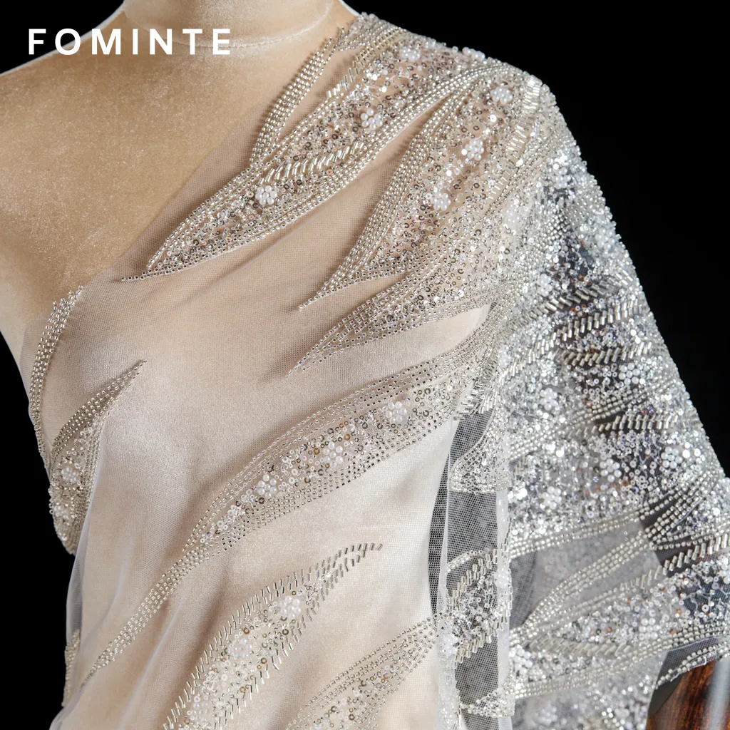 FT25-132: Opulent Cascading Beadwork Lace for Couture Bridal & Red Carpet Gowns wholesale