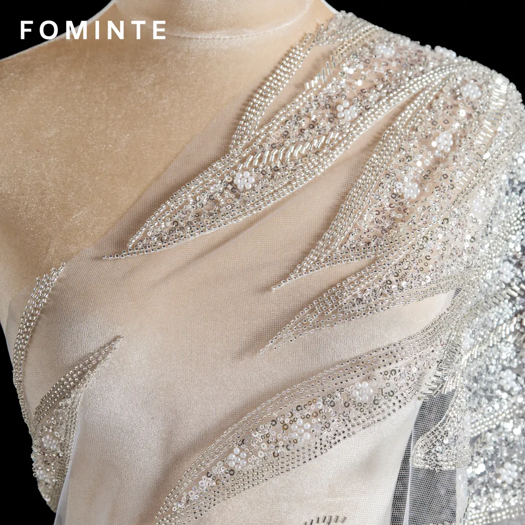 FT25-132: Opulent Cascading Beadwork Lace for Couture Bridal & Red Carpet Gowns wholesale