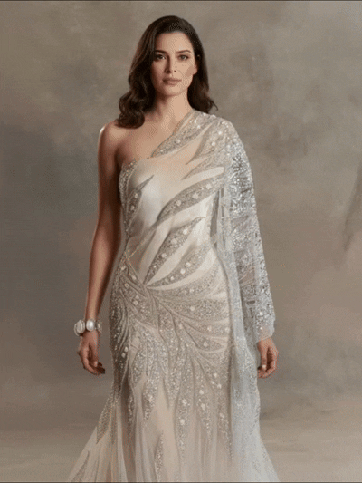 FT25-132: Opulent Cascading Beadwork Lace for Couture Bridal & Red Carpet Gowns