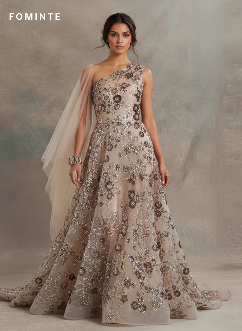 FT25-134: Romantic 3D Floral Beaded Lace Fabric for Couture Bridal Gowns wholesale