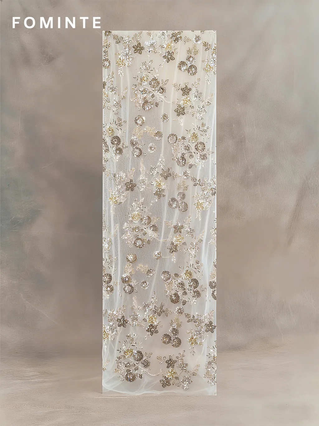 FT25-134: Romantic 3D Floral Beaded Lace Fabric for Couture Bridal Gowns wholesale