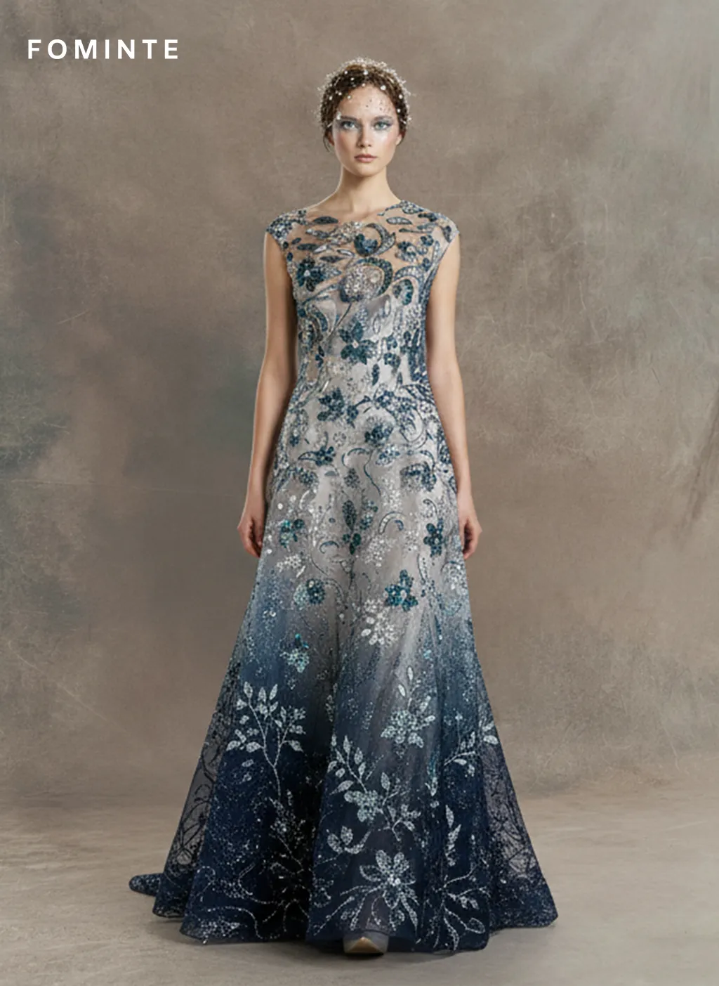 FT25-154 Opulent Paisley and Floral Beaded Lace for Luxury Caftans wholesale