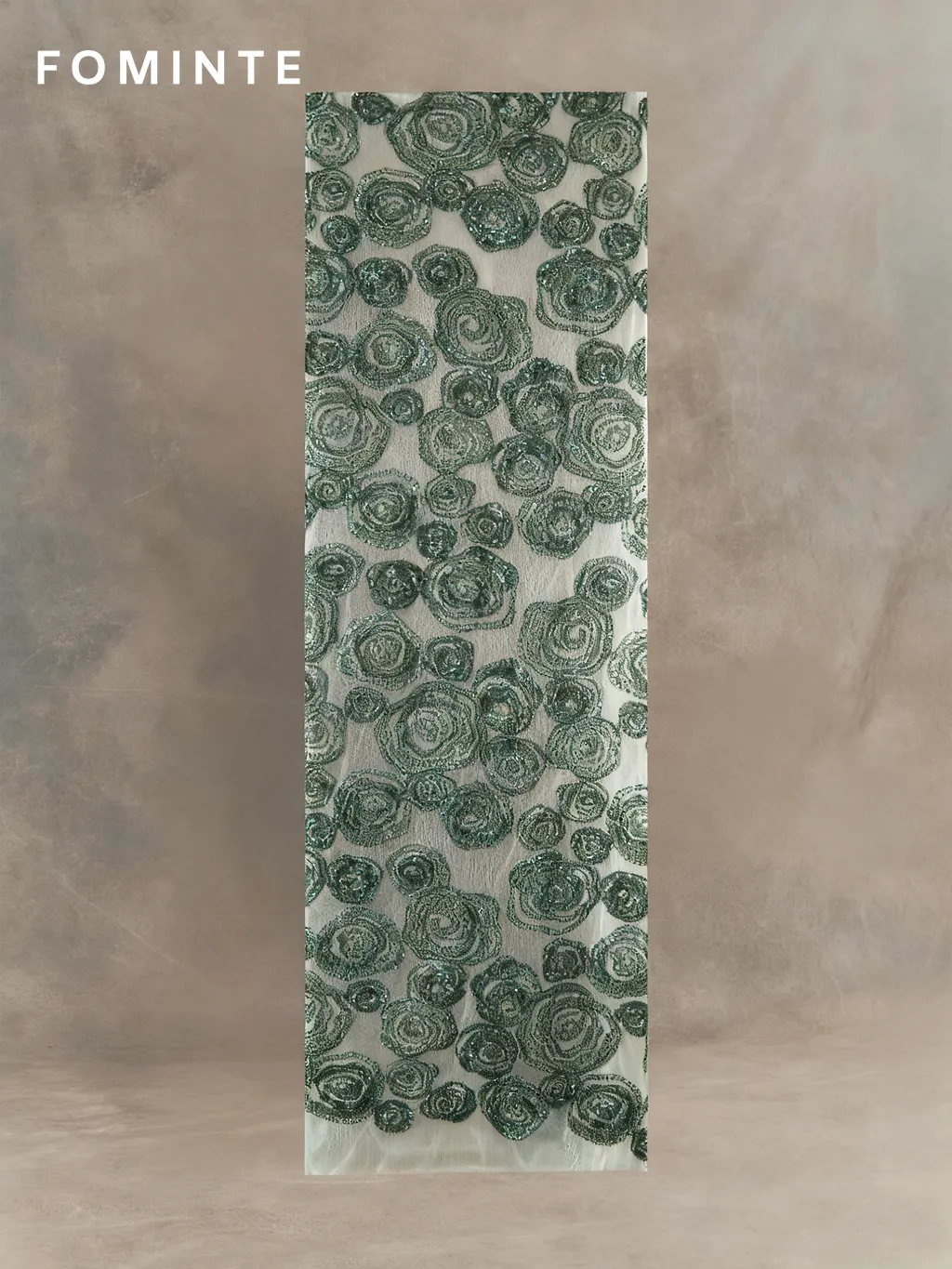 FT25-163 Glamorous 3D Swirl Rose Beaded Fabric for Evening Gowns wholesale