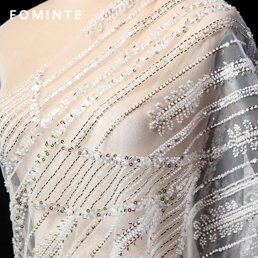 FT25-169: Glamorous Beaded Fringe Fabric for Gatsby Style Flapper Dresses wholesale