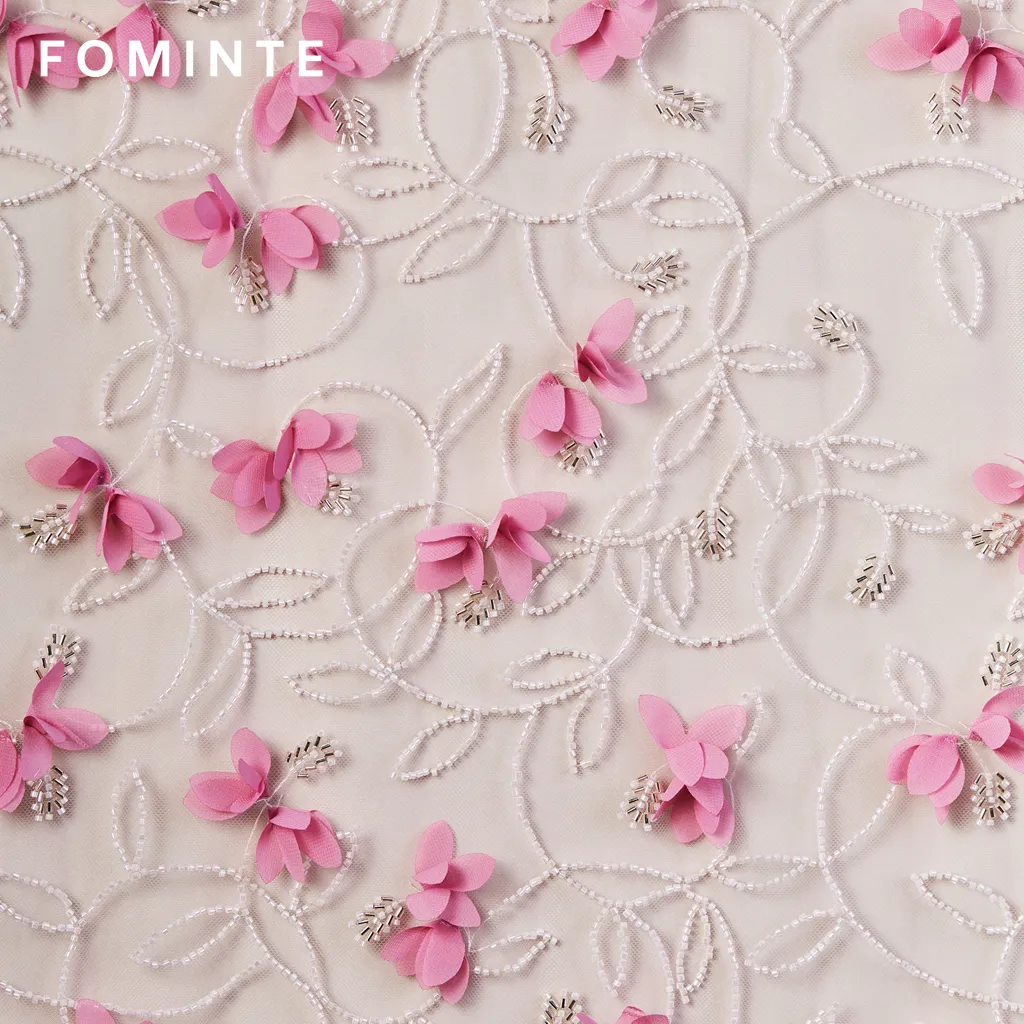 FT25-170D: Romantic 3D Floral Applique Lace for Garden Wedding Gowns wholesale