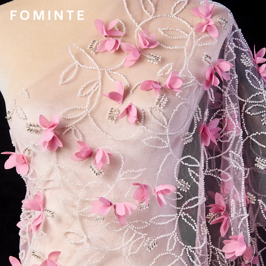 FT25-170D: Romantic 3D Floral Applique Lace for Garden Wedding Gowns wholesale