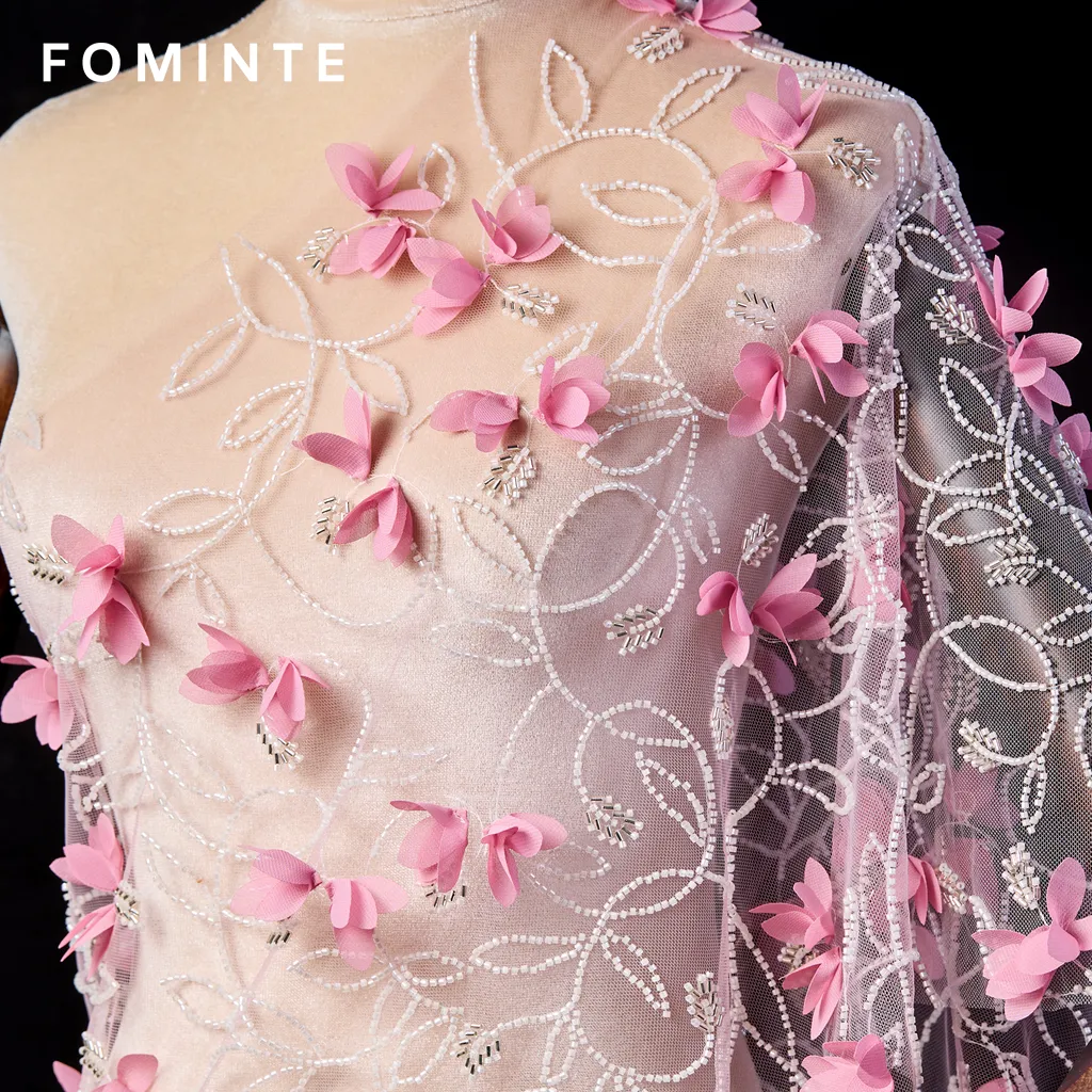 FT25-170D: Romantic 3D Floral Applique Lace for Garden Wedding Gowns wholesale