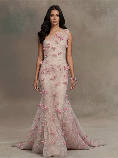 FT25-170D: Romantic 3D Floral Applique Lace for Garden Wedding Gowns