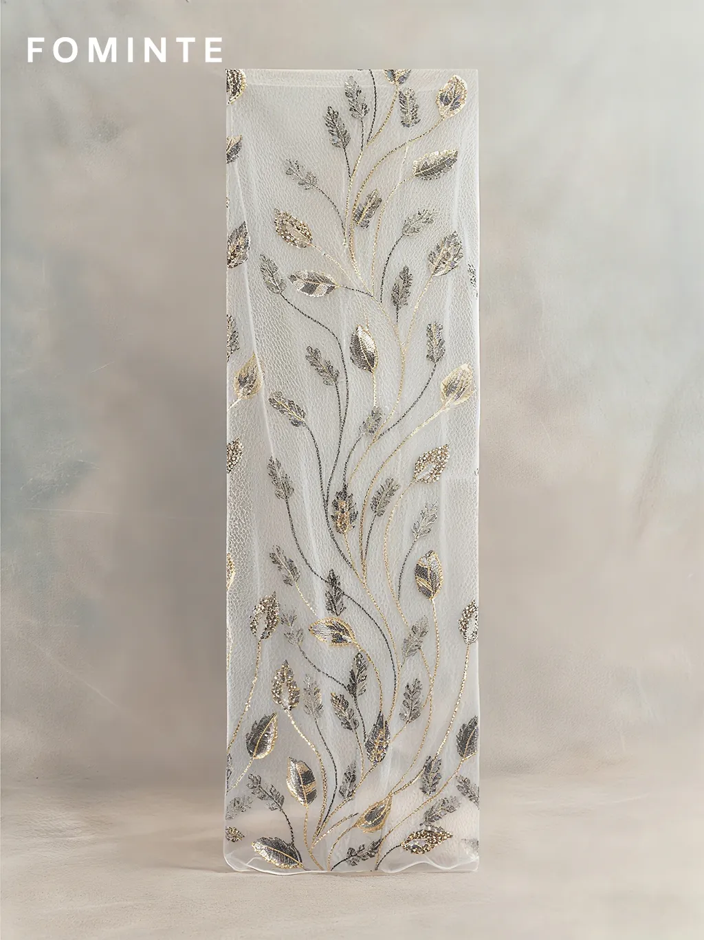 FT25-174T Elegant Botanical Vine Sequin Lace in Black and Gold wholesale