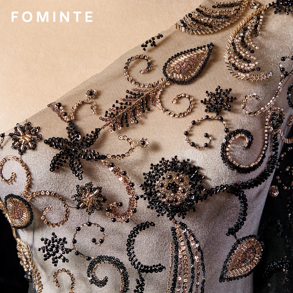 FT25-176: Opulent Paisley & Baroque Beaded Lace for Luxury Caftans wholesale