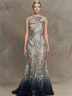 FT25-211B  Opulent Art Deco Beaded Fabric for Great Gatsby Style Gowns