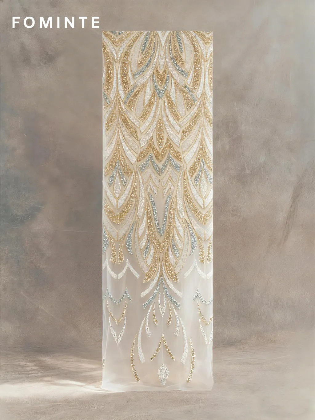 FT25-211B  Opulent Art Deco Beaded Fabric for Great Gatsby Style Gowns wholesale