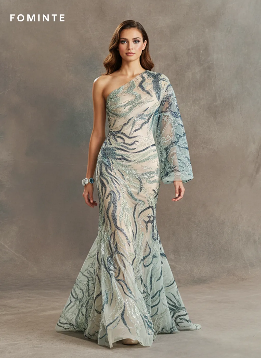 FT25-222: Modern Agate Inspired Beaded and Sequin Fabric for Couture Gowns wholesale