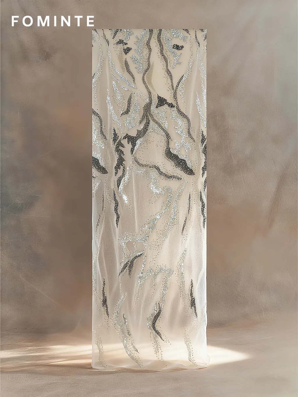 FT25-222: Modern Agate Inspired Beaded and Sequin Fabric for Couture Gowns wholesale