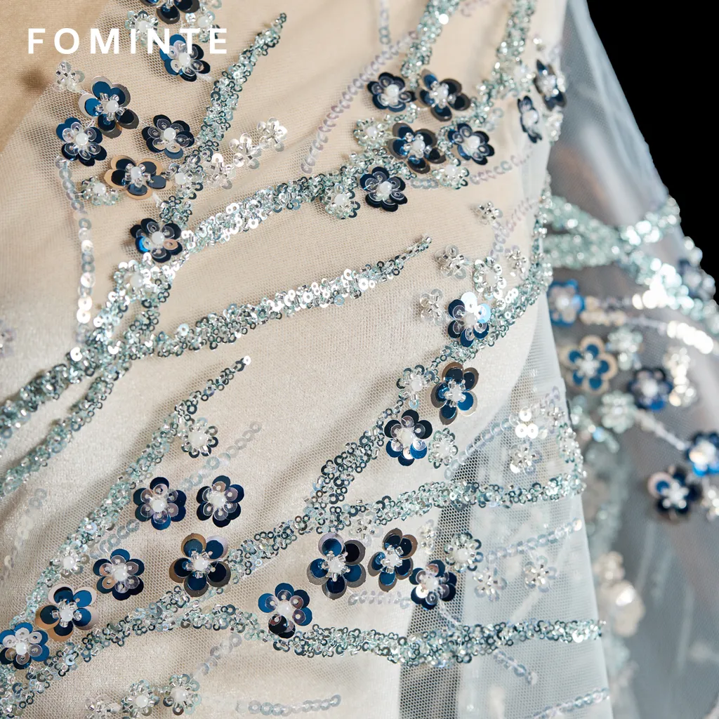 FT25-233T: Chinoiserie Inspired Cherry Blossom Sequin Lace Fabric wholesale