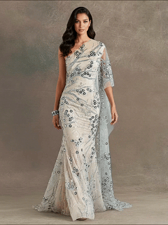 FT25-233T: Chinoiserie Inspired Cherry Blossom Sequin Lace Fabric