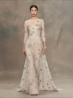 FT25-242: Romantic Spring Garden 3D Floral Beaded Lace for Prom Gowns