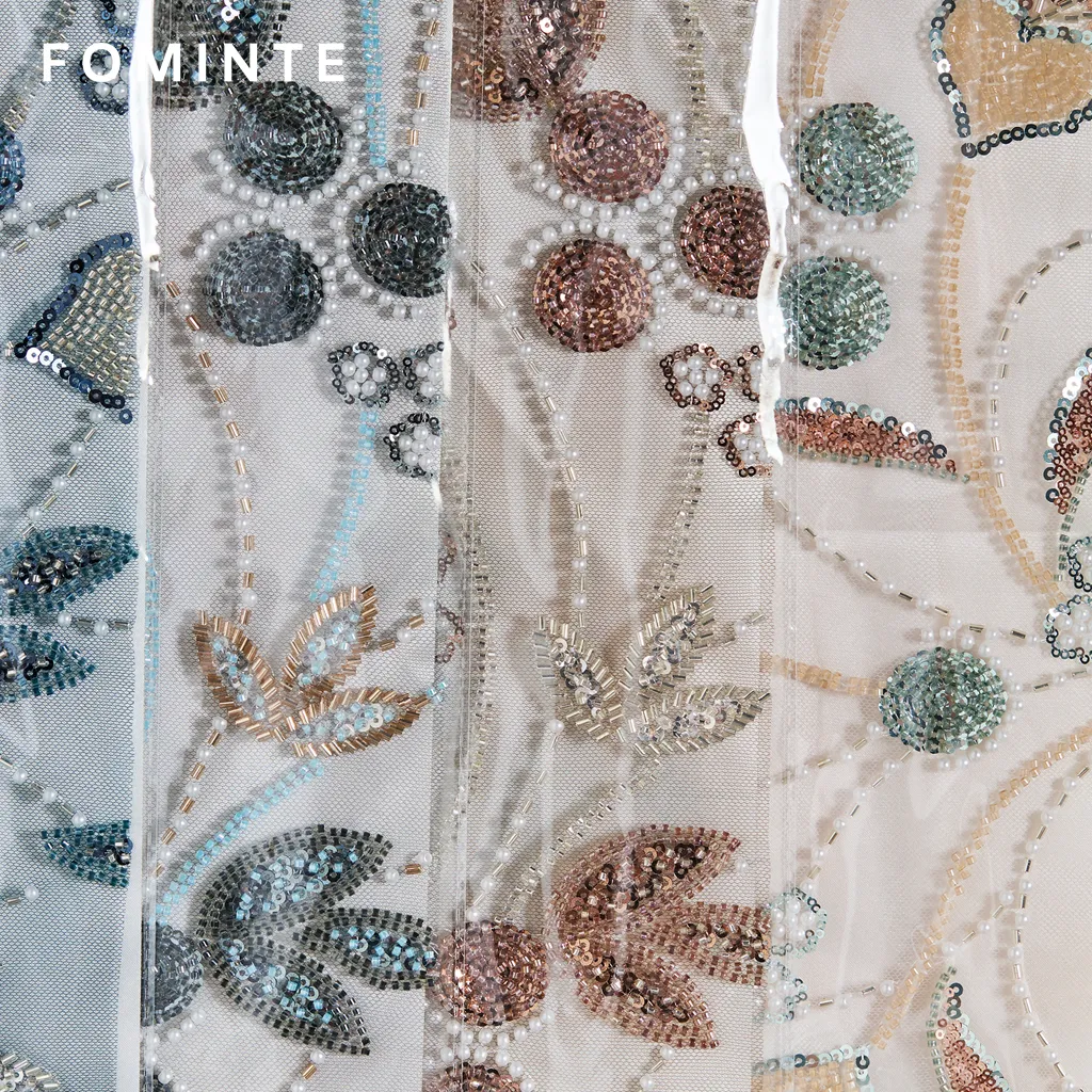 FT25-244: Ethereal Underwater Garden Beaded Lace for Bridal Gowns wholesale