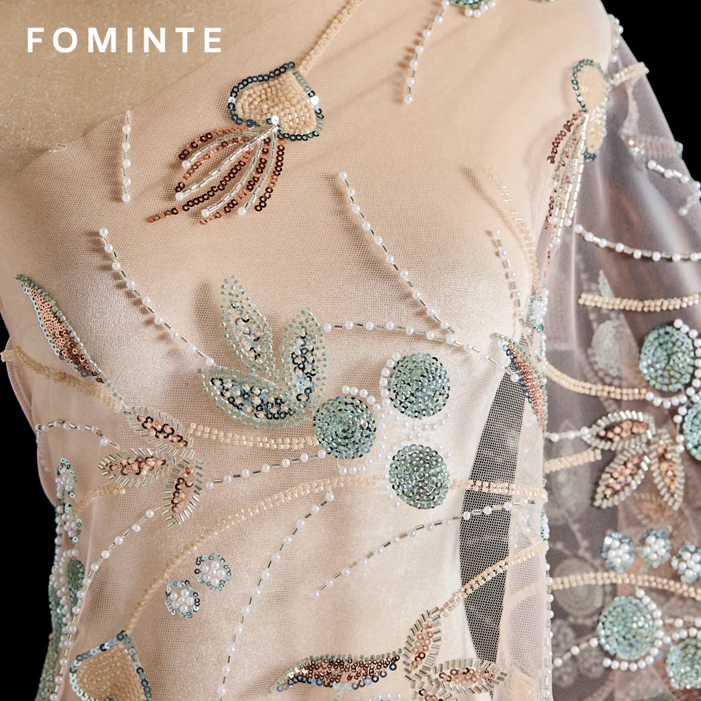 FT25-244: Ethereal Underwater Garden Beaded Lace for Bridal Gowns wholesale