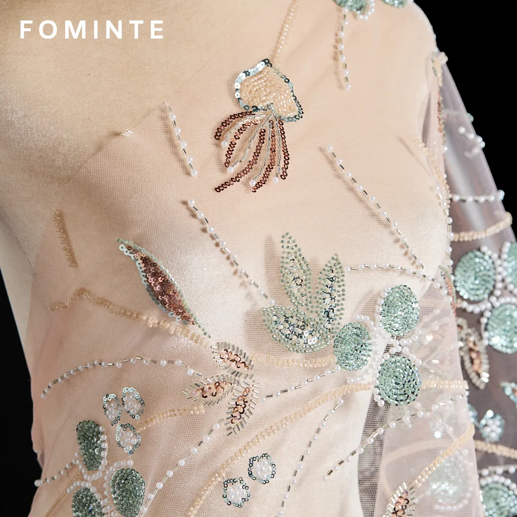 FT25-244: Ethereal Underwater Garden Beaded Lace for Bridal Gowns wholesale