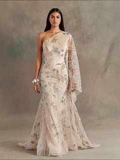 FT25-244: Ethereal Underwater Garden Beaded Lace for Bridal Gowns