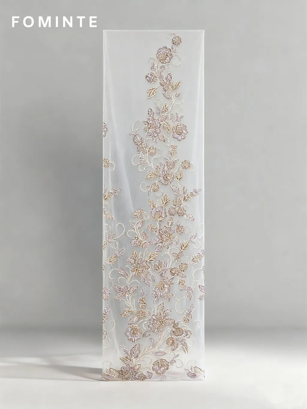 FT25-245: Opulent Feather Motif Sequin Fabric for Great Gatsby Style Gowns wholesale