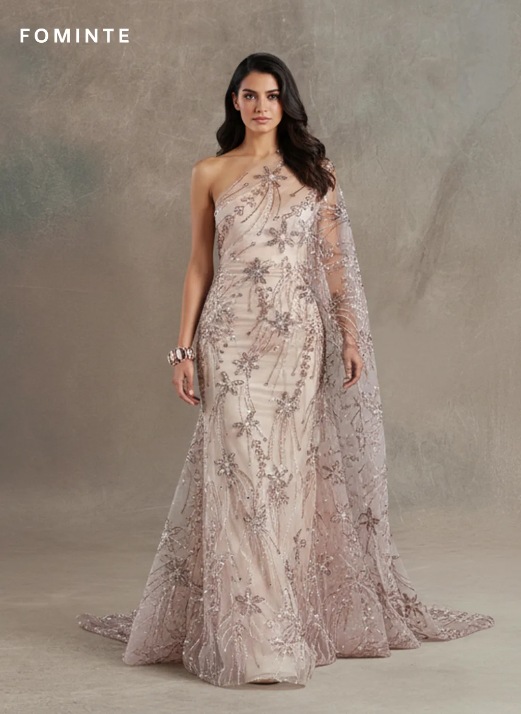 FT25-257: Celestial Starburst Beaded Fabric with Cascading Sequins for Gala Gowns wholesale