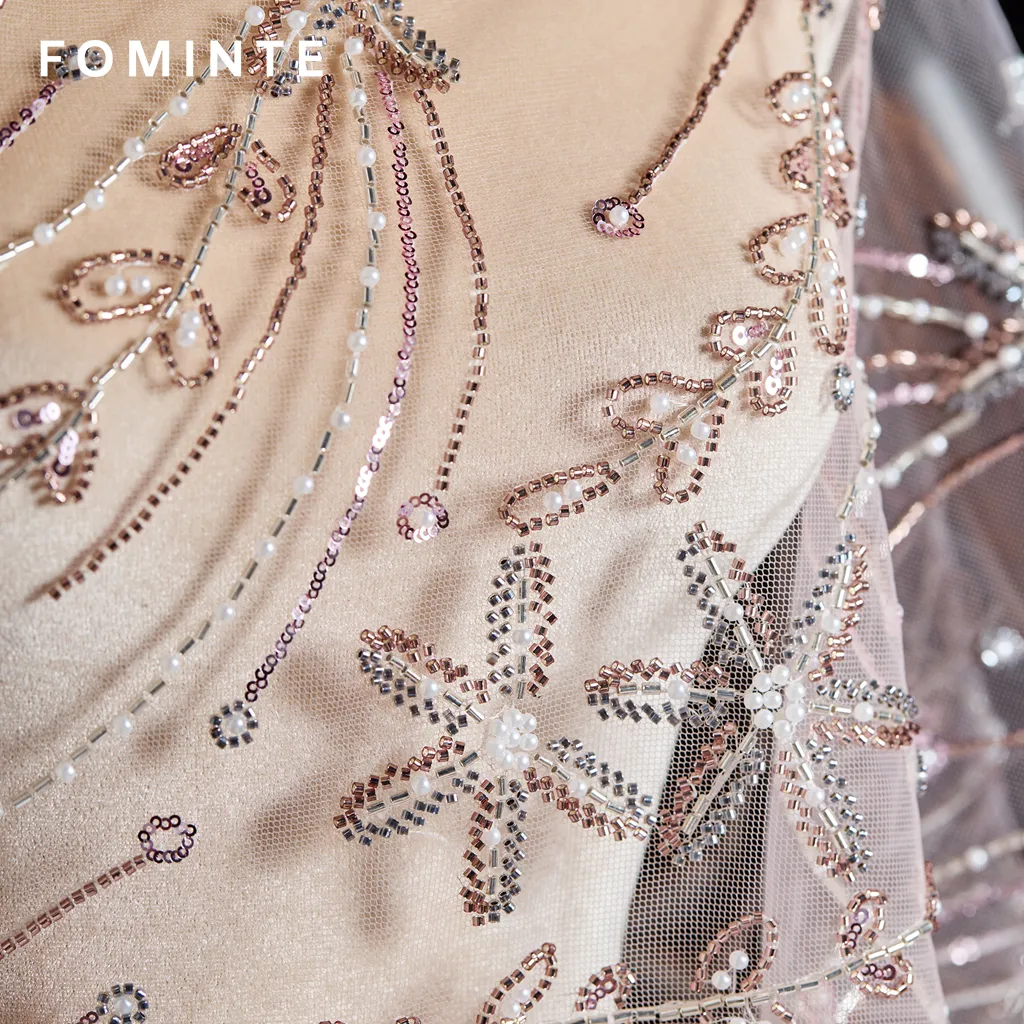 FT25-257: Celestial Starburst Beaded Fabric with Cascading Sequins for Gala Gowns wholesale