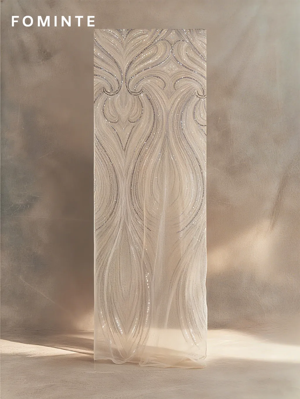 FT25-265: Luxury Wave Pattern Sequin and Beaded Fabric for Evening Gowns wholesale