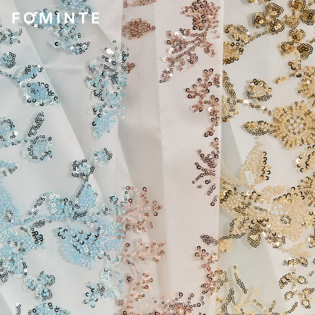 FT25-292: Romantic 3D Floral Beaded Lace for Prom and Bridal Gowns wholesale