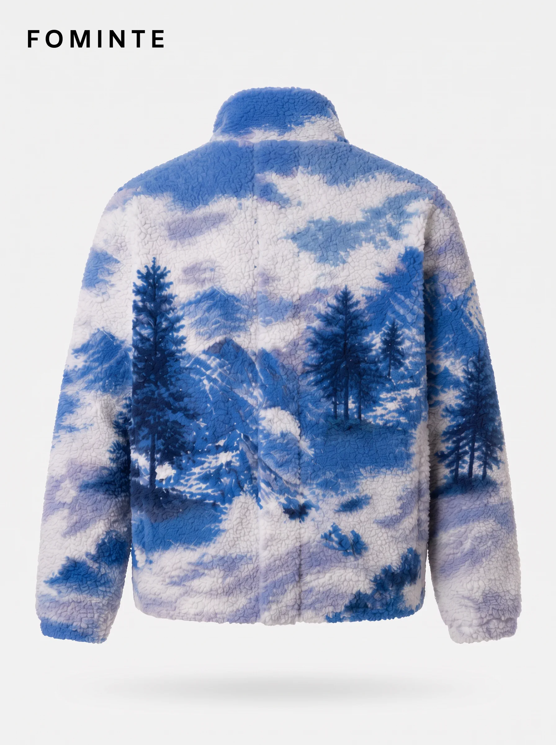 Blue Cloud and Mountain Full-Zip Fleece Jacket