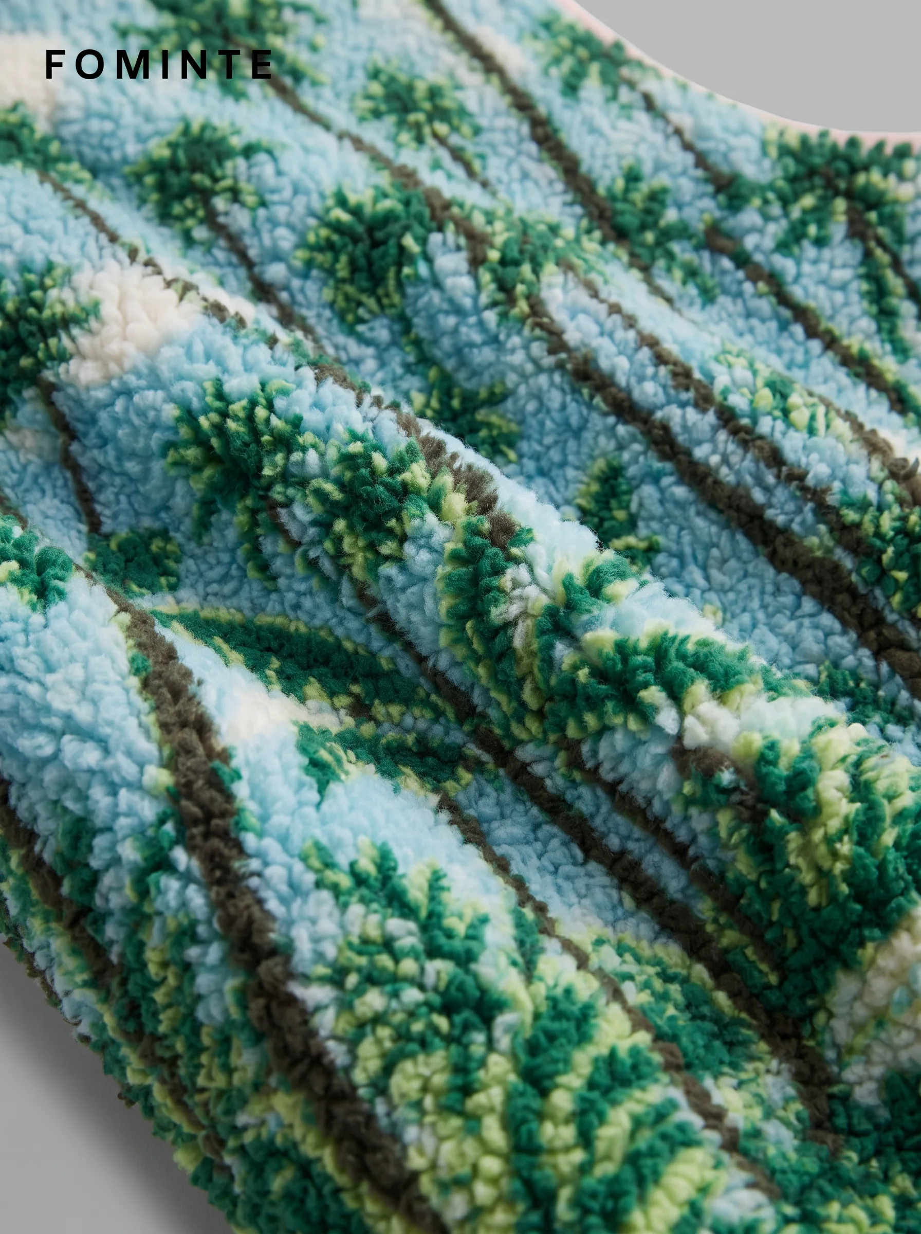 Sky Blue Palm Tree Print Fleece Vest