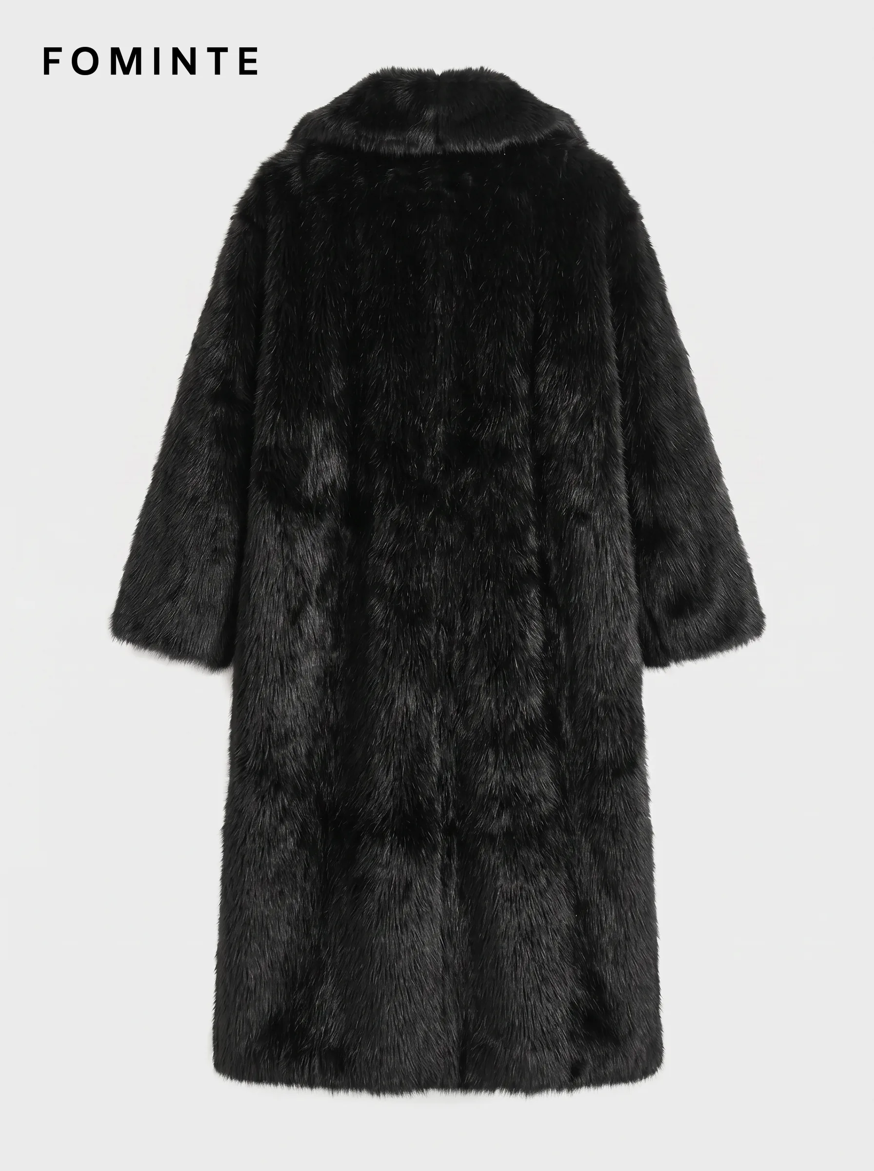 Black Long Faux Fur Coat Wholesale