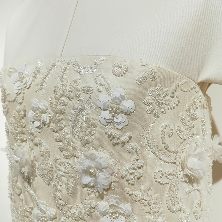 Ivory Floral 3D Beaded Mod Shift Dress - S01105000025