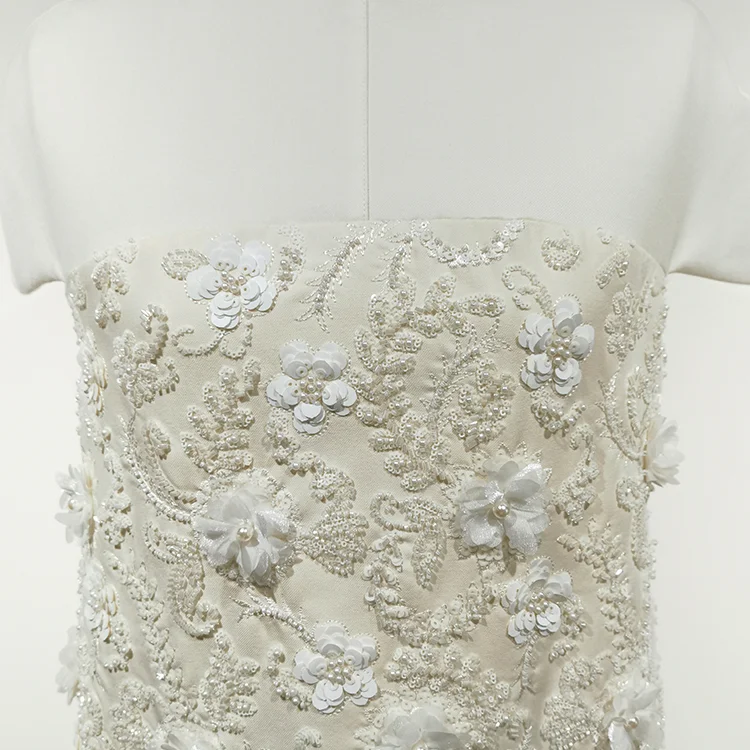 Ivory Floral 3D Beaded Mod Shift Dress - S01105000025