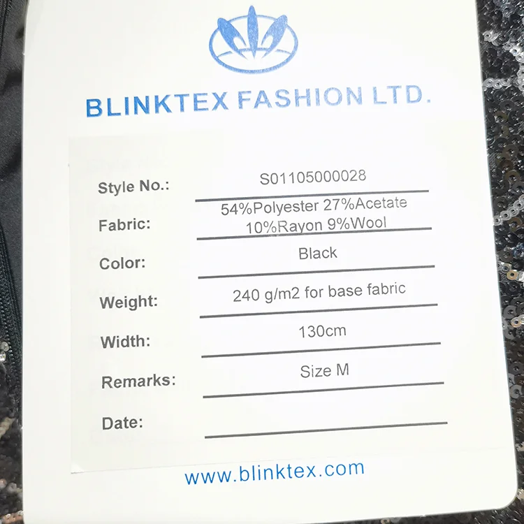  Black Quilted Sequin Mini Dress - S01105000028