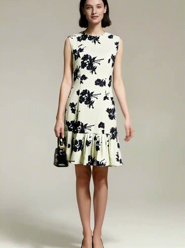 Retro Floral Sequin Mini Dress - S01105000047