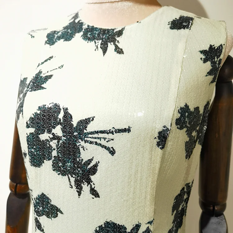 Retro Floral Sequin Mini Dress - S01105000047