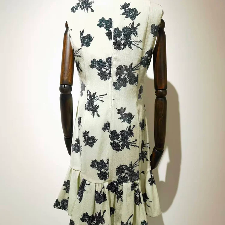 Retro Floral Sequin Mini Dress - S01105000047